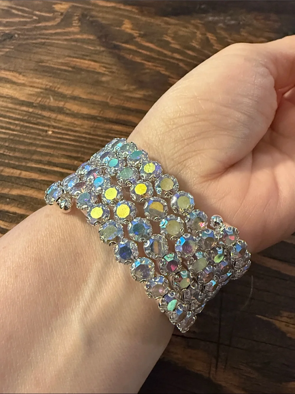 Sparkly Rhinestone Bracelet Bangle Cuff Glamorous Statement Jewelry